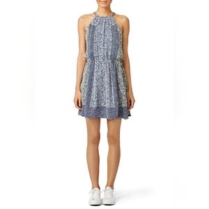 Joie Makana C Silk Blue Floral Print Dress Small